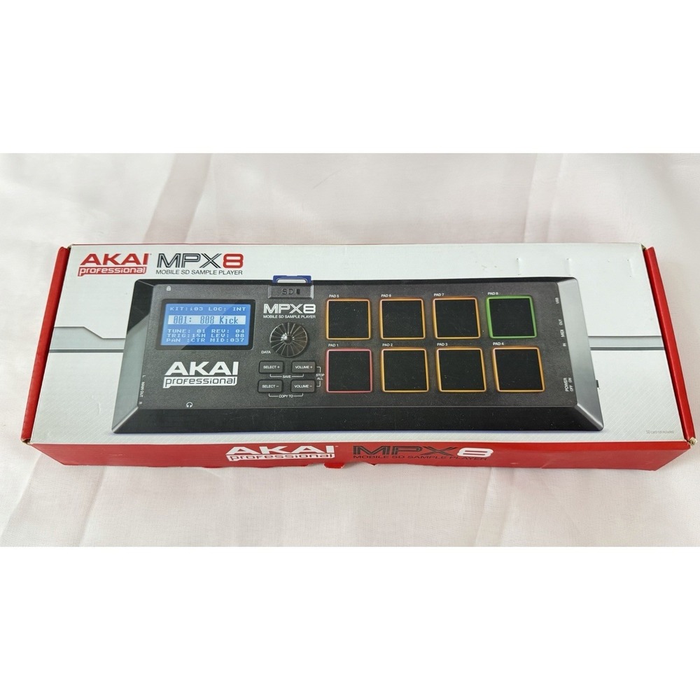 AKAI Professional MPX8 Rhythm Machine LCD Display 8 Pads Drum Sampler Digital SD
